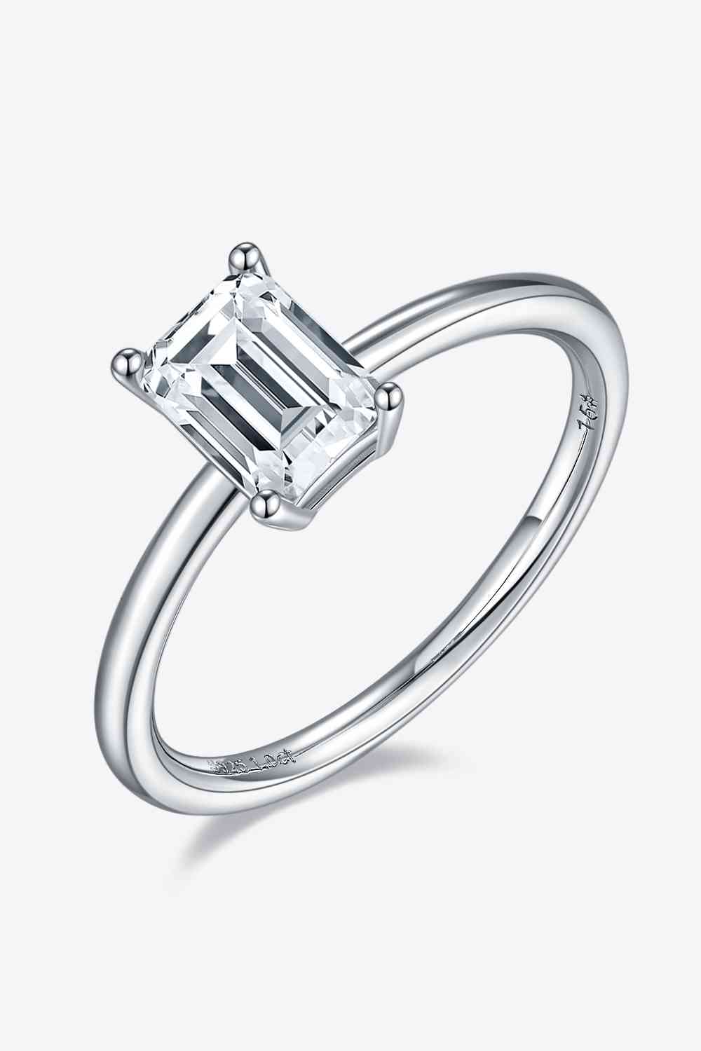 1 Carat Moissanite 925 Sterling Silver Solitaire Ring - Ladyez
