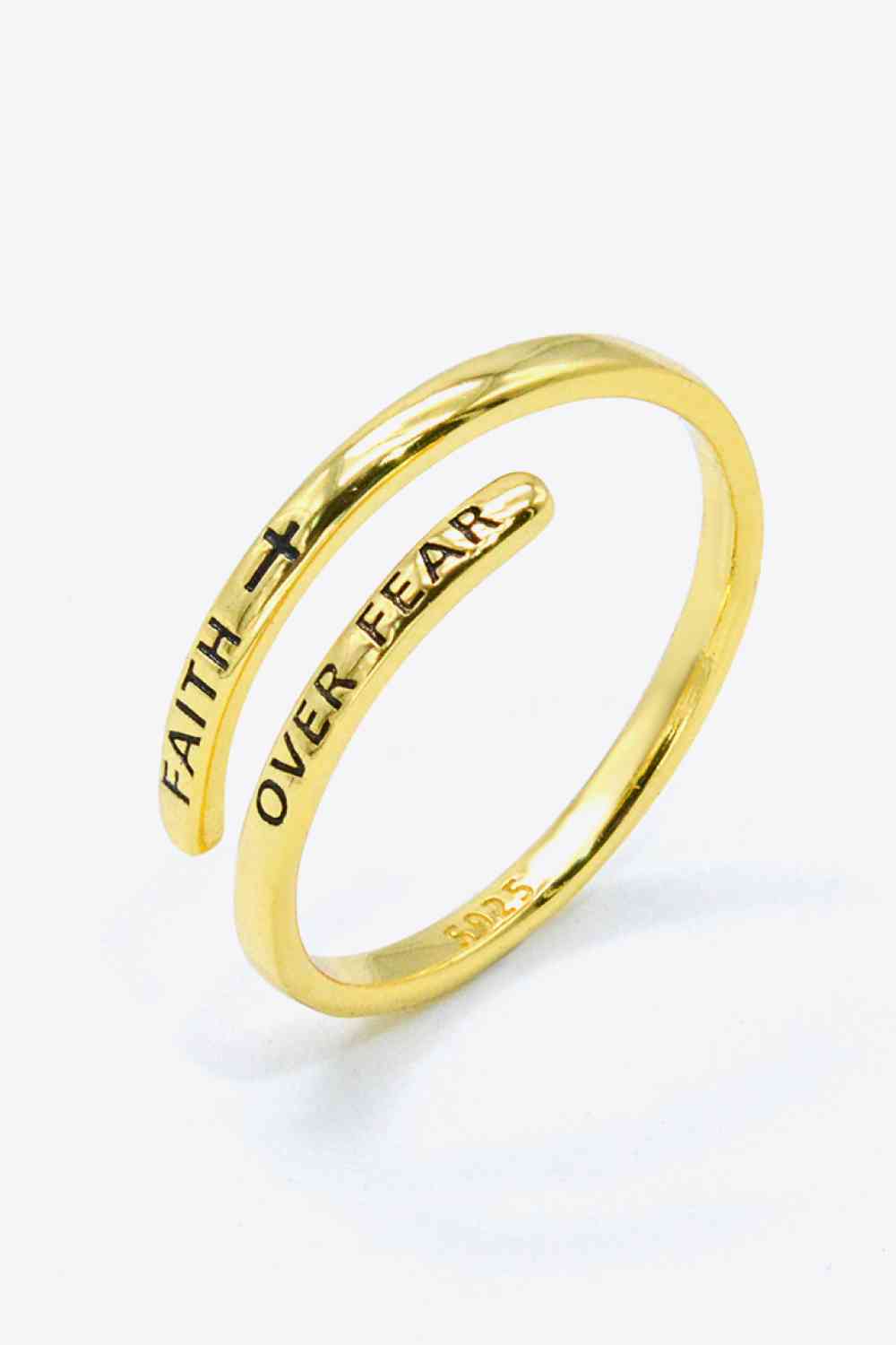 FAITH OVER FEAR Bypass Ring - Ladyez