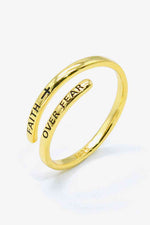 FAITH OVER FEAR Bypass Ring - Ladyez