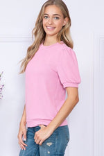 Reborn J Ribbed Round Neck Short Sleeve Top - Ladyez