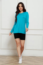 Basic Bae Full Size Round Neck Long Sleeve Top - Ladyez