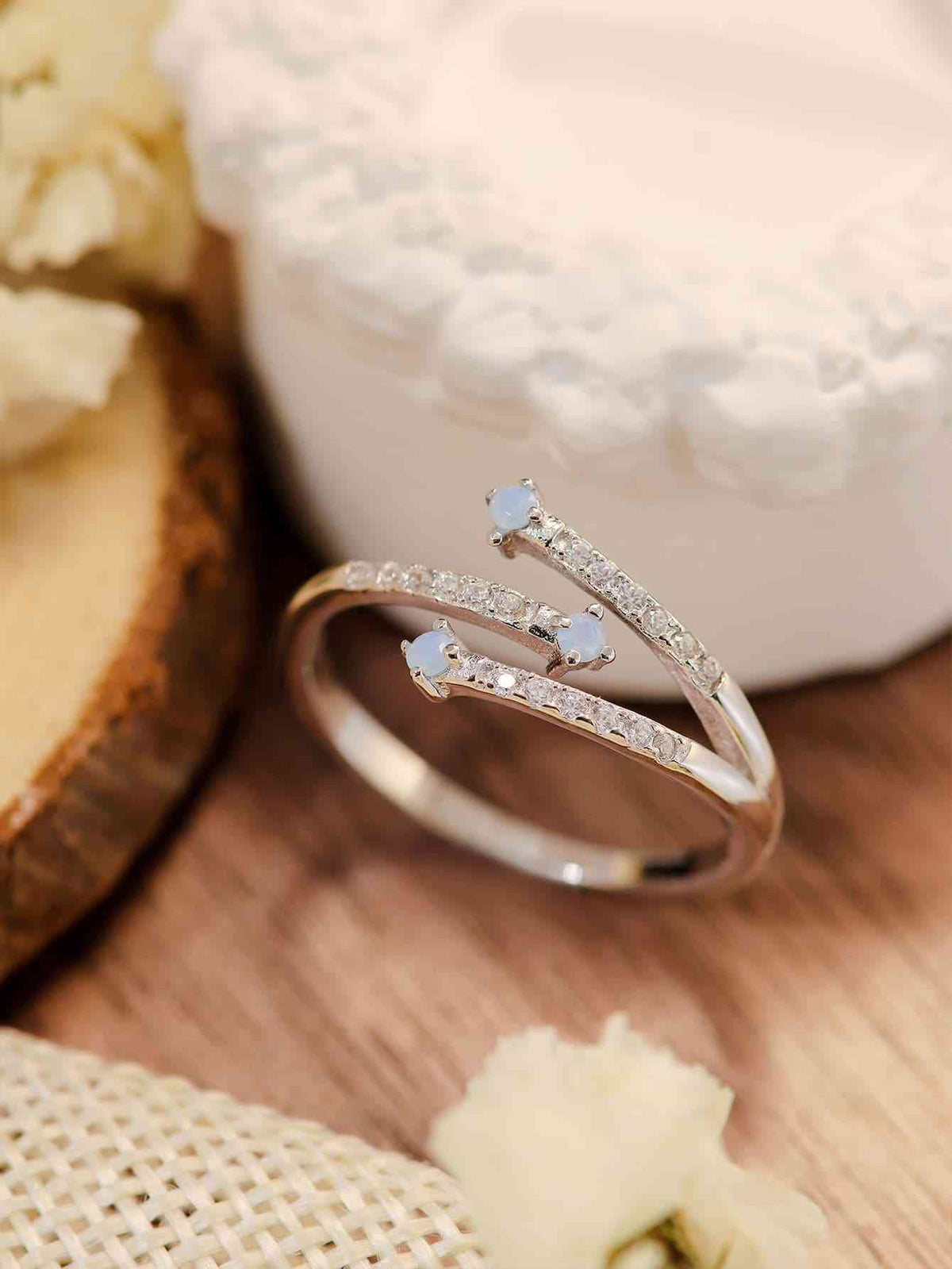 Moonstone Platinum-Plated Ring - Ladyez