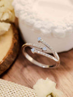 Moonstone Platinum-Plated Ring - Ladyez