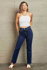 Judy Blue Kailee Full Size Tummy Control High Waisted Straight Jeans - Ladyez