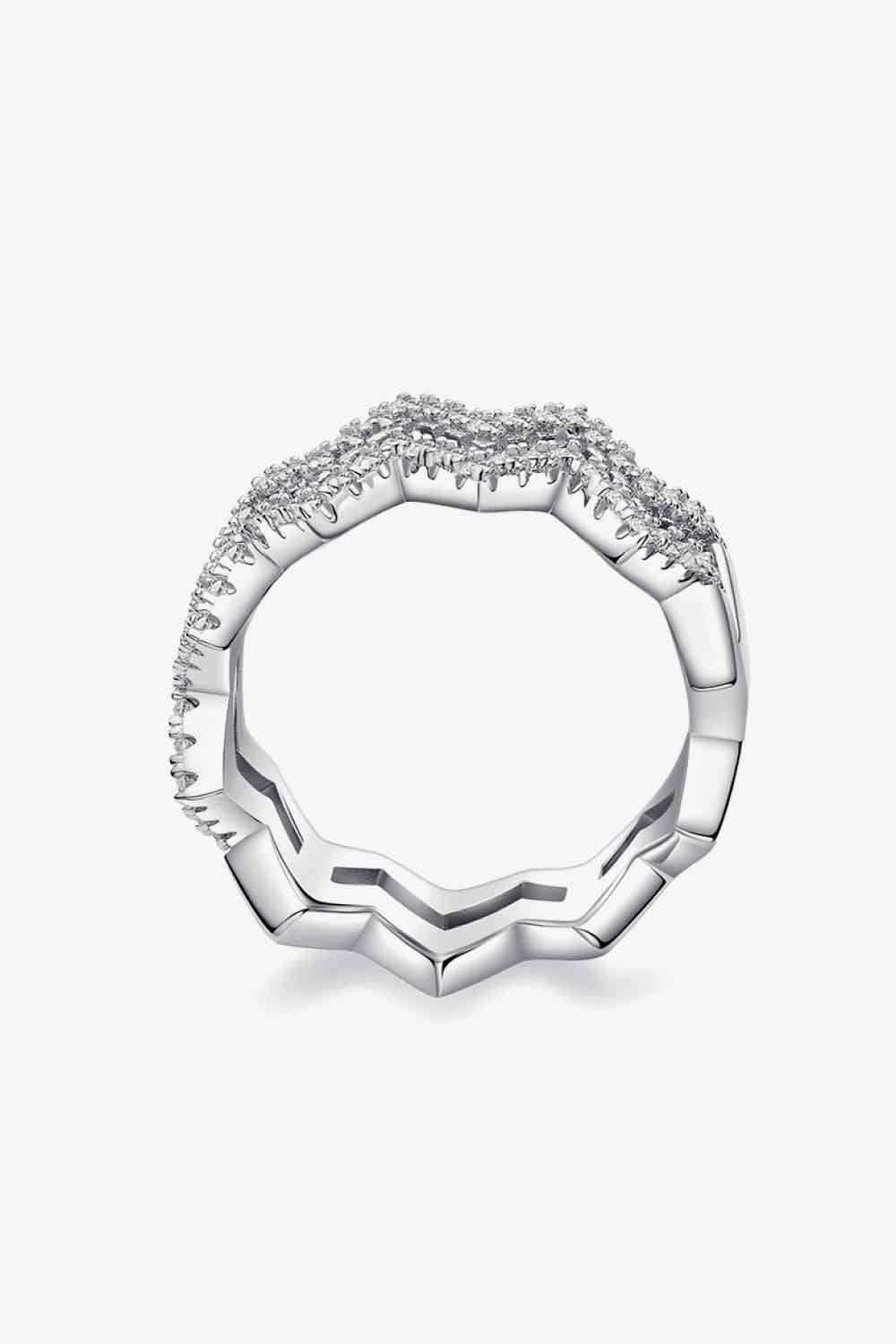 Adored Moissanite Zigzag Stacking Rings - Ladyez