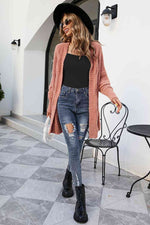 Open Front Dolman Sleeve Cardigan - Ladyez