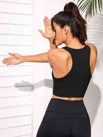 Cropped Round Neck Sports Tank Top - Ladyez