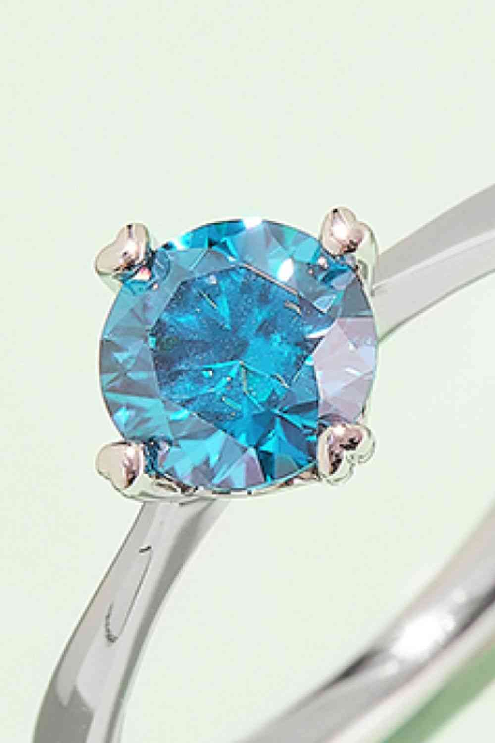 1 Carat Moissanite 925 Sterling Silver Solitaire Ring - Ladyez
