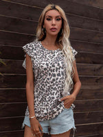 Round Neck Butterfly Sleeve Top - Ladyez