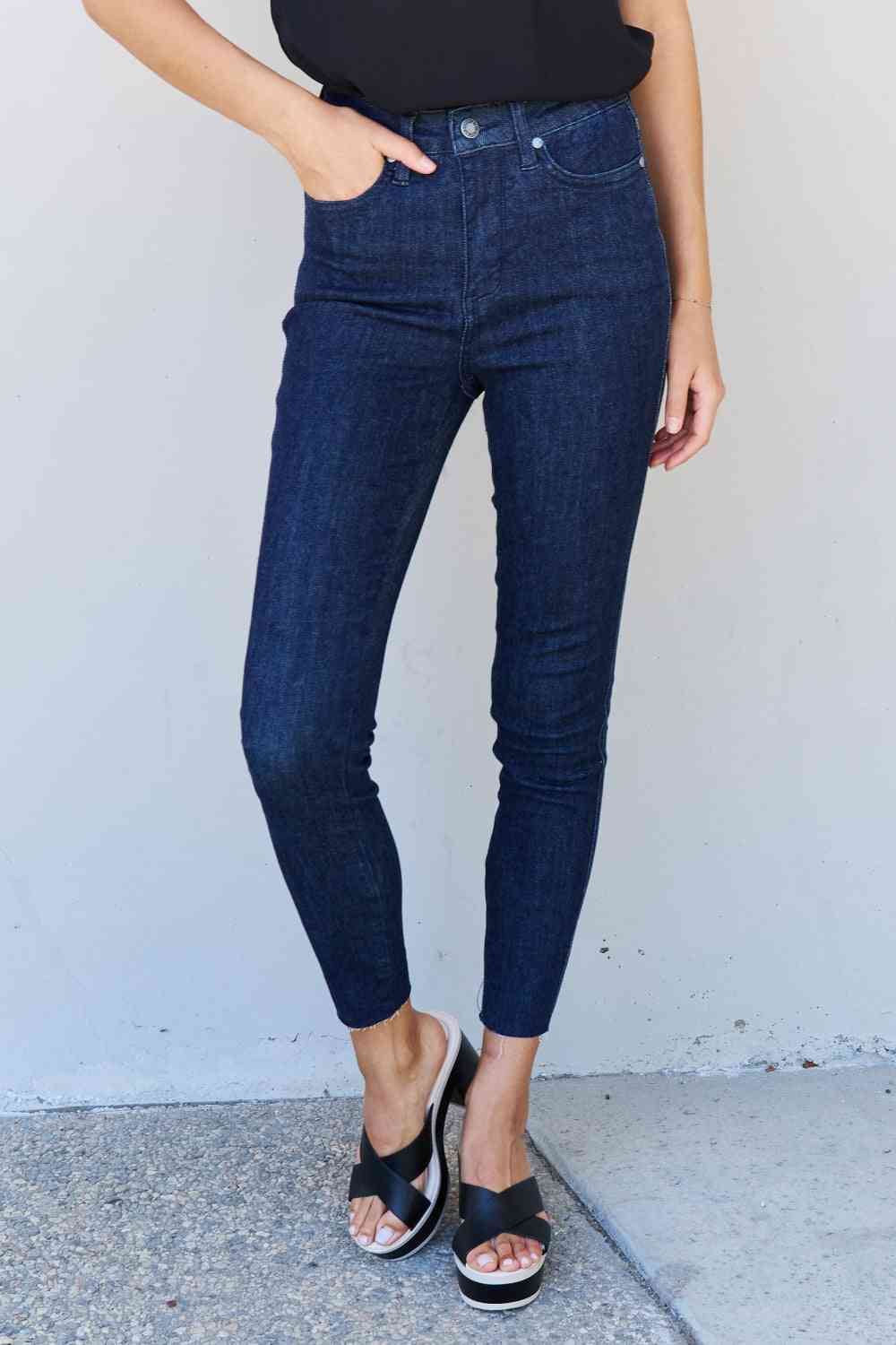 Judy Blue Esme Full Size Tummy Control High Waist Skinny Jeans - Ladyez
