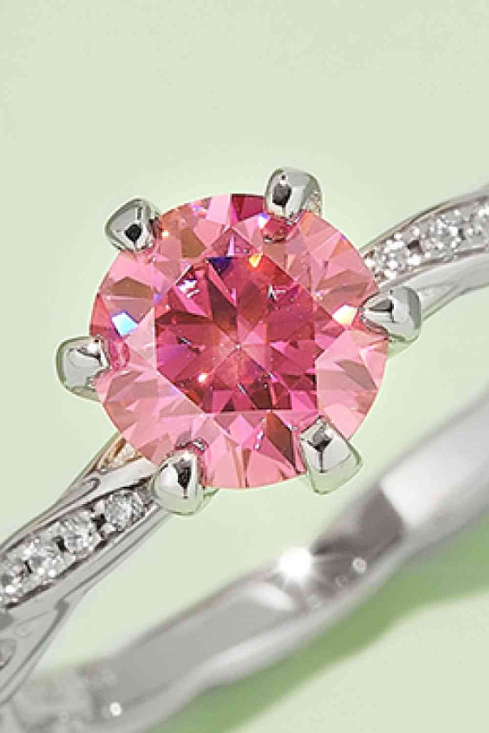1 Carat Moissanite Contrast 925 Sterling Silver Ring - Ladyez