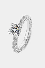 1 Carat Moissanite 925 Sterling Silver Ring - Ladyez