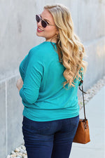 Basic Bae Full Size Round Neck Batwing Sleeve Blouse - Ladyez