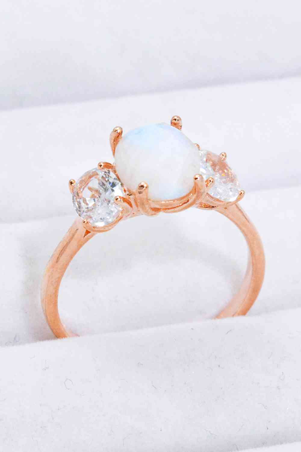 Natural Moonstone and Zircon Ring - Ladyez