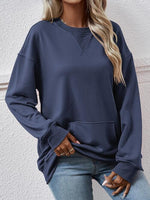 Round Neck Long Sleeve Sweatshirt - Ladyez