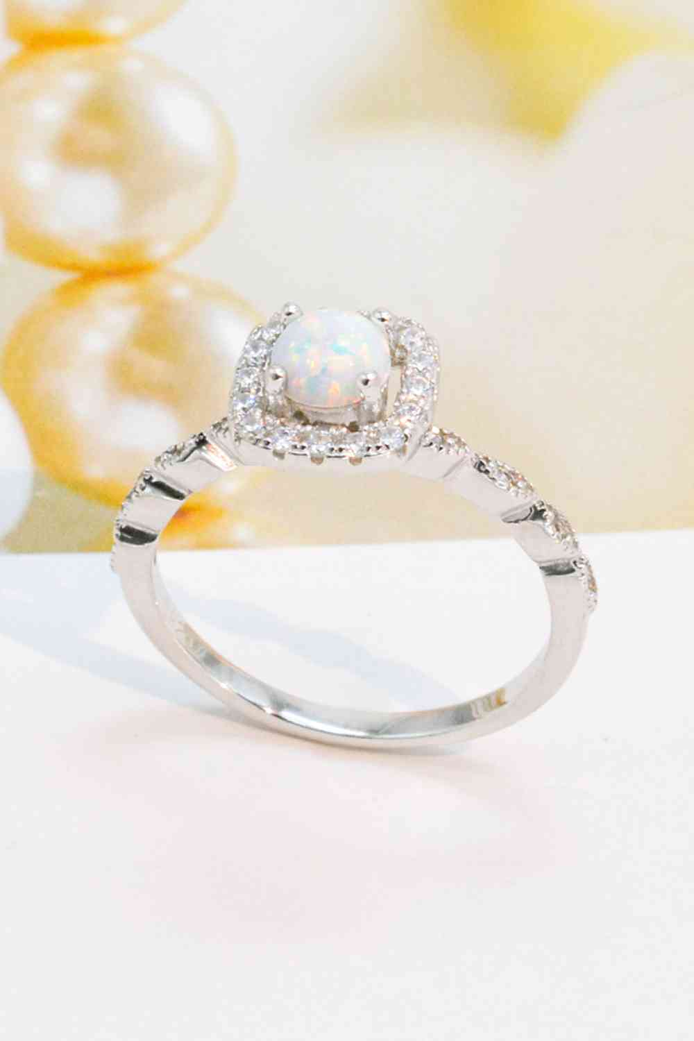 925 Sterling Silver Inlaid Opal Ring - Ladyez