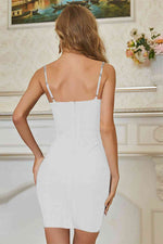Spaghetti Strap Bodycon Dress with Rhinestone Decoration - Ladyez