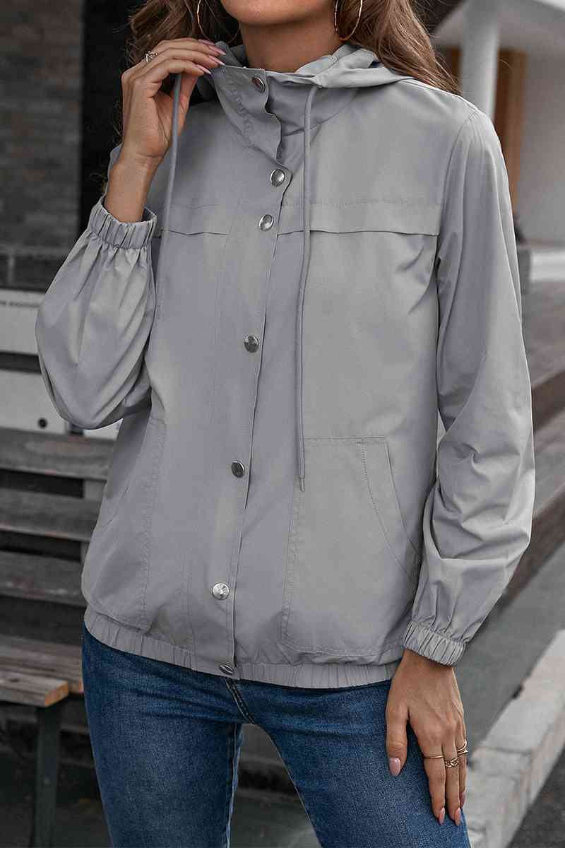 Button-Down Long Sleeve Sports Jacket - Ladyez