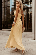 Slit Sweetheart Neck Spaghetti Strap Dress - Ladyez