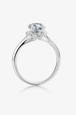 1 Carat Moissanite 925 Sterling Silver Split Shank Ring - Ladyez