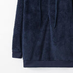 Quarter-Zip Drawstring Teddy Hoodie - Ladyez