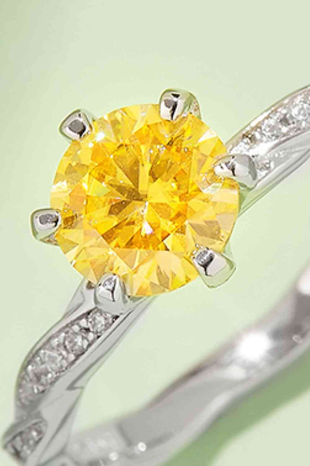 1 Carat Moissanite Contrast 925 Sterling Silver Ring - Ladyez