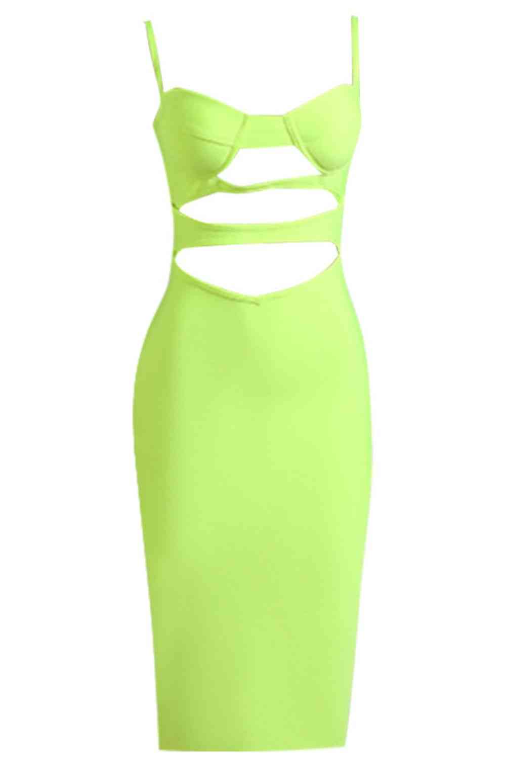 Cutout Spaghetti Strap Bodycon Dress - Ladyez