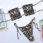 Frill Trim Ruched Bikini Set - Ladyez