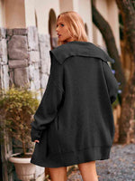Dropped Shoulder Long Sleeve Cardigan - Ladyez
