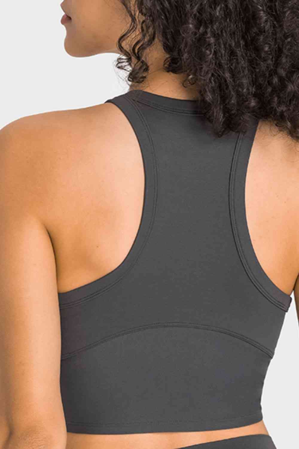 Racerback Cropped Sports Tank - Ladyez