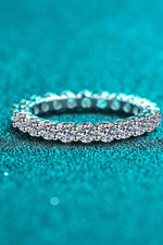 Moissanite Rhodium-Plated Ring - Ladyez