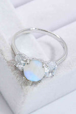 Natural Moonstone and Zircon Ring - Ladyez