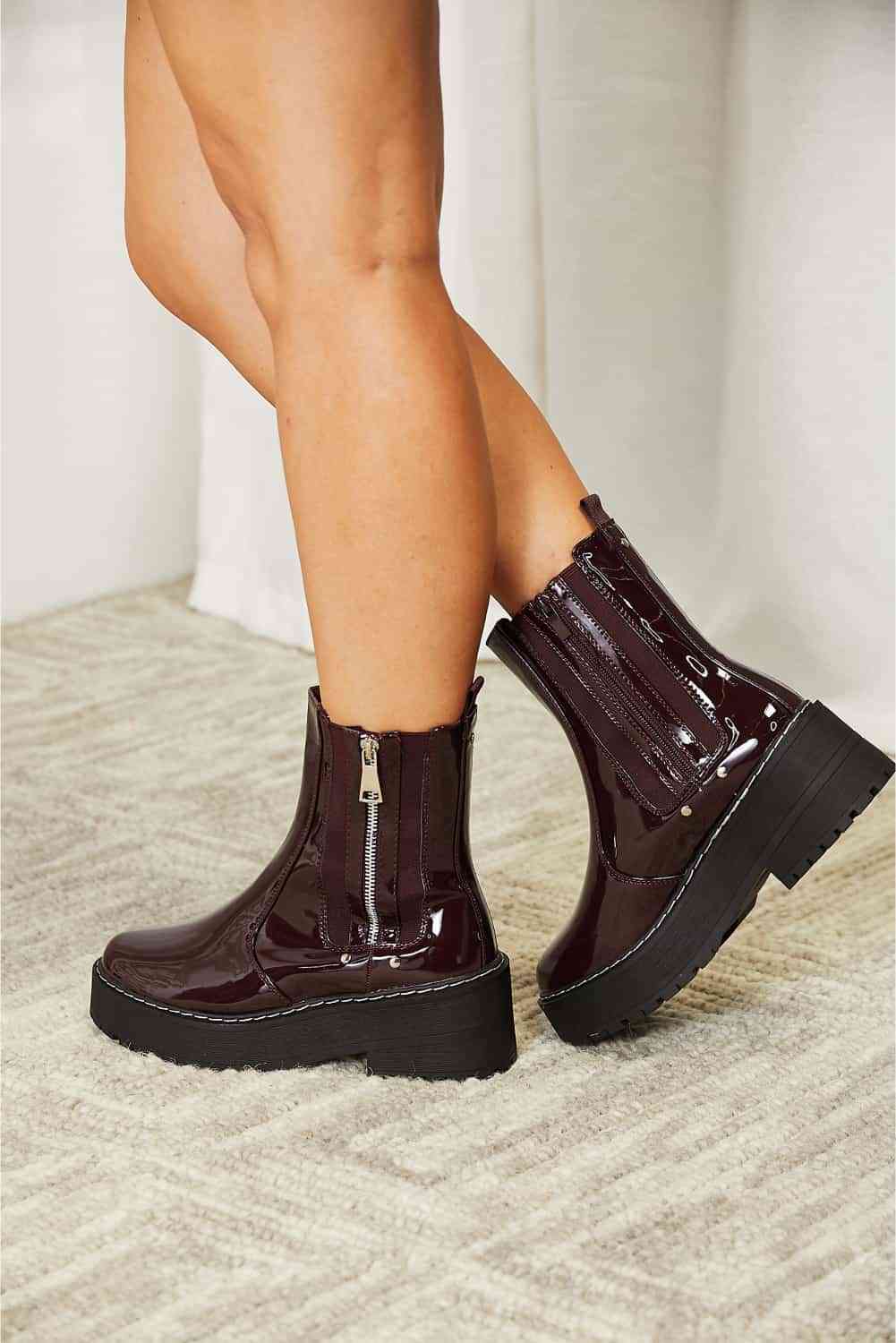 Forever Link Side Zip Platform Boots - Ladyez