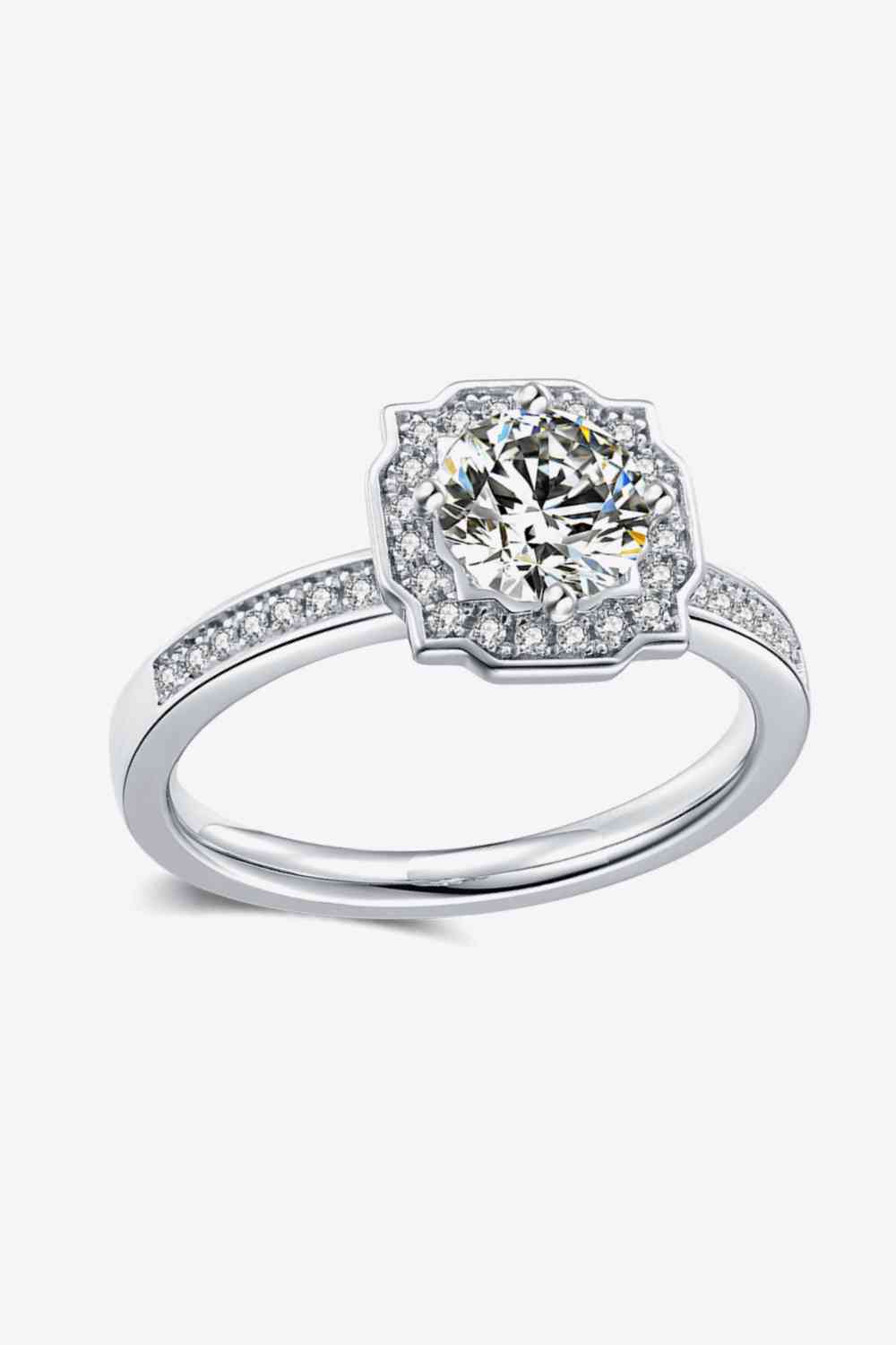 1 Carat Moissanite Platinum-Plated Ring - Ladyez