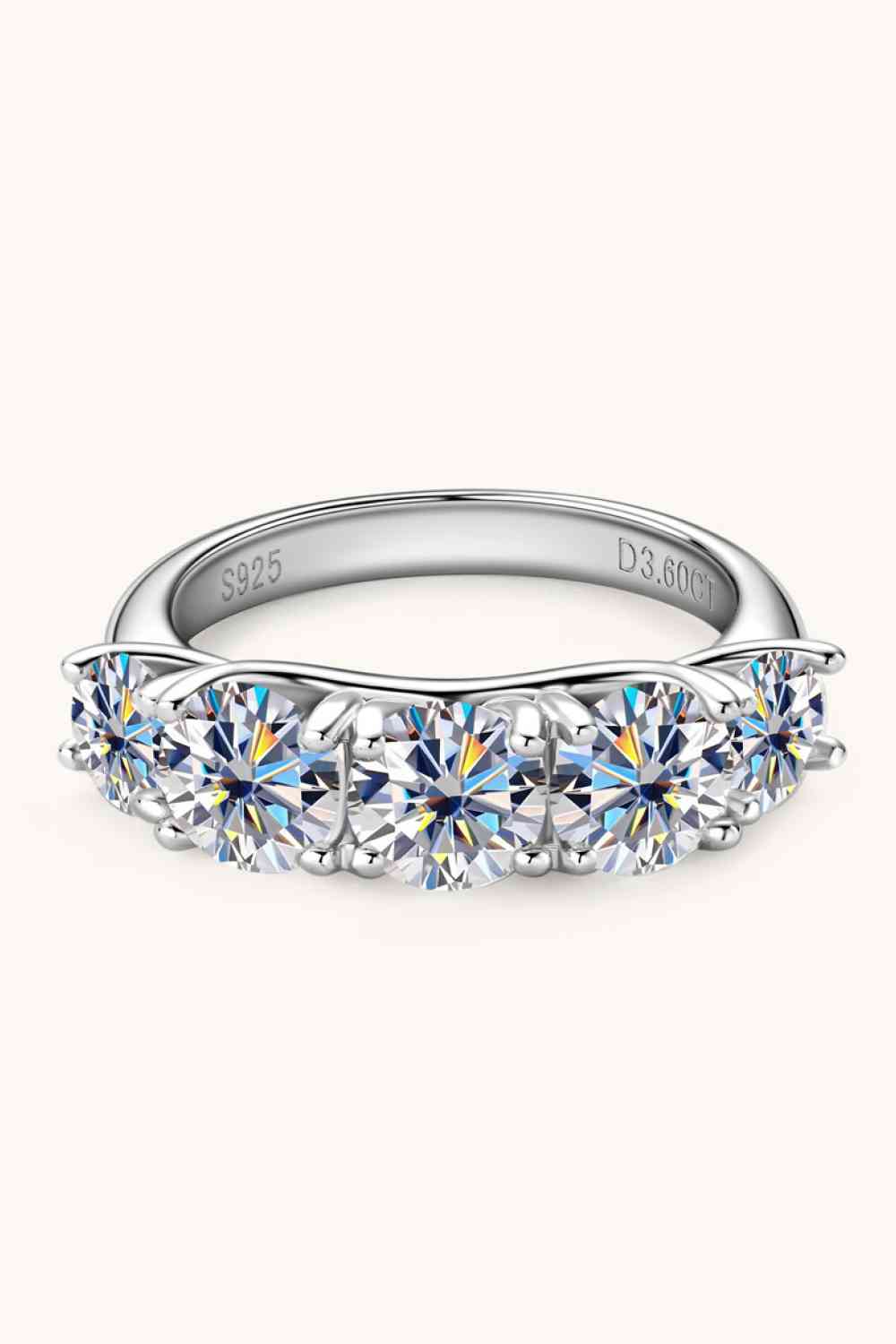 1 Carat Moissanite 925 Sterling Silver Half-Eternity Ring - Ladyez