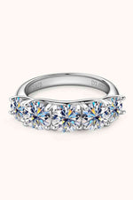 1 Carat Moissanite 925 Sterling Silver Half-Eternity Ring - Ladyez