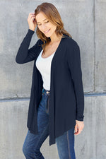 Basic Bae Full Size Open Front Long Sleeve Cardigan - Ladyez