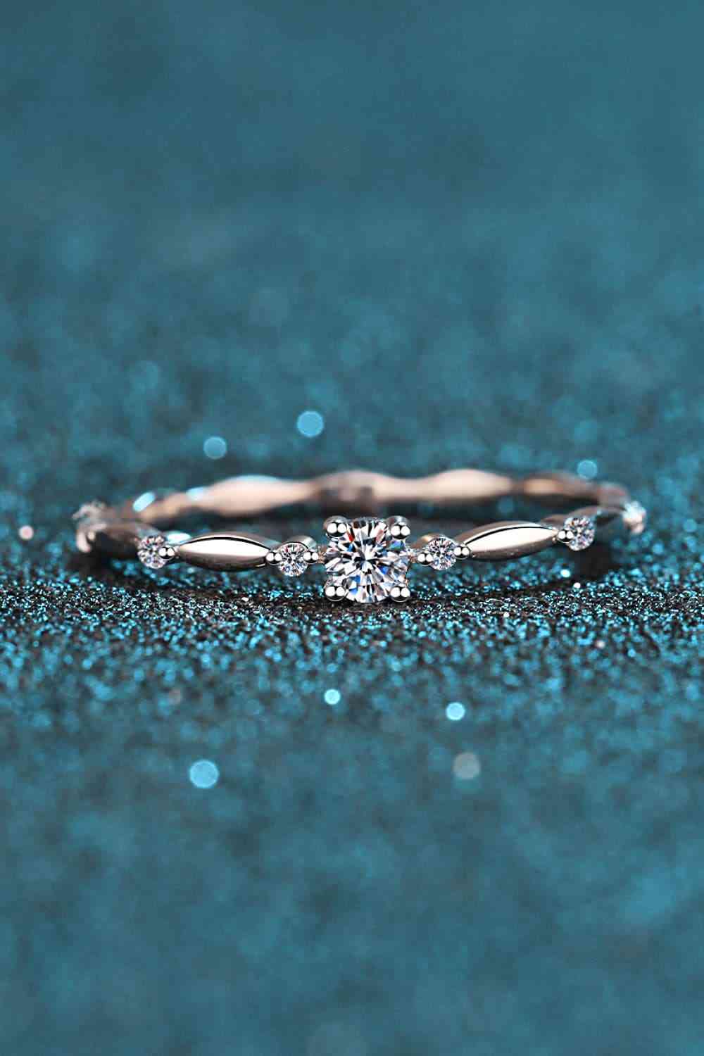 Moissanite 925 Sterling Silver Rhodium-Plated Ring - Ladyez