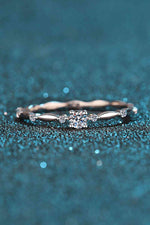 Moissanite 925 Sterling Silver Rhodium-Plated Ring - Ladyez