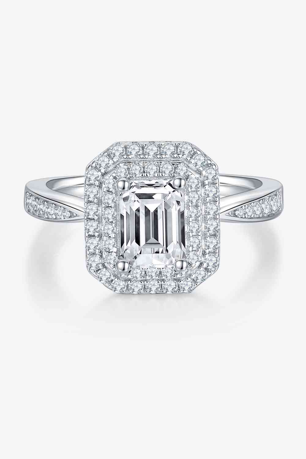 Adored 1 Carat Moissanite 925 Sterling Silver Side Stone Ring - Ladyez