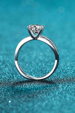 1 Carat Moissanite Crisscross Split Shank Ring - Ladyez