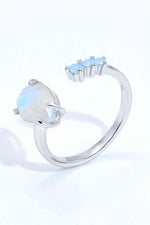18K Rose Gold-Plated Moonstone Open Ring - Ladyez