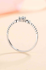 Adored Moissanite Heart 925 Sterling Silver Ring - Ladyez