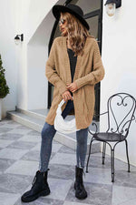 Open Front Dolman Sleeve Cardigan - Ladyez