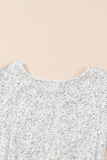Sequin Tie Front T-Shirt Dress - Ladyez
