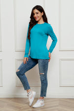 Basic Bae Full Size Round Neck Long Sleeve Top - Ladyez