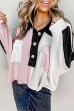Multicolor Button-Down Long Sleeve Blouse - Ladyez