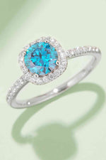 Adored 1 Carat Moissanite 925 Sterling Silver Halo Ring - Ladyez
