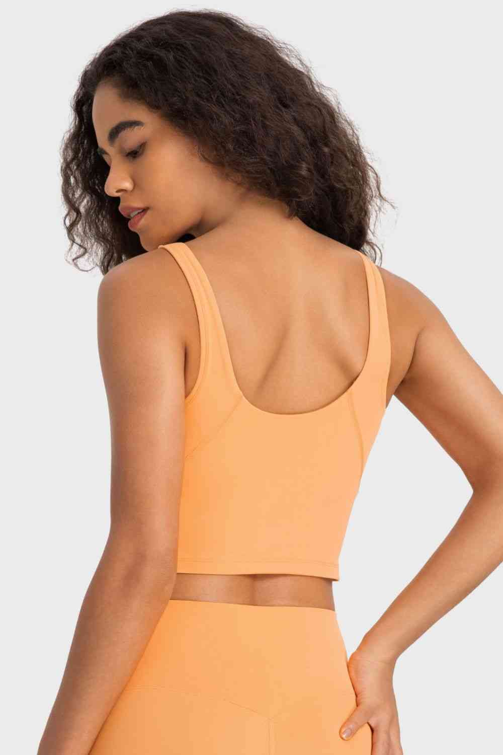 Deep V-Neck Crop Sports Bra - Ladyez