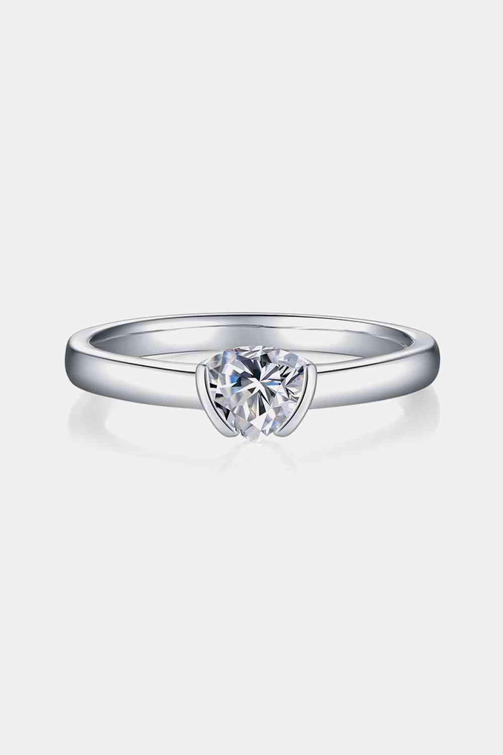 Moissanite 925 Sterling Silver Solitaire Ring - Ladyez